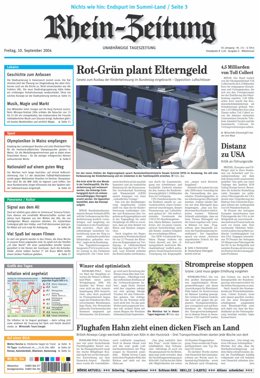 Rhein-Zeitung Kreis Cochem-Zell vom Freitag, 10.09.2004