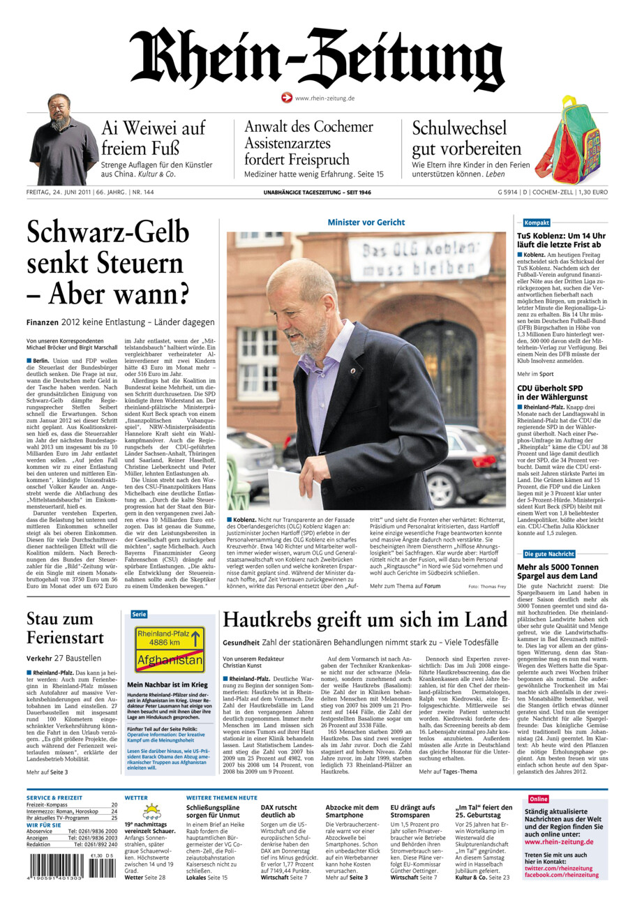 Rhein-Zeitung Kreis Cochem-Zell vom Freitag, 24.06.2011