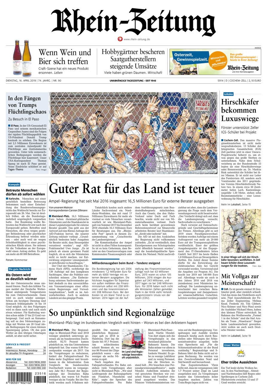 Rhein-Zeitung Kreis Cochem-Zell vom Dienstag, 16.04.2019