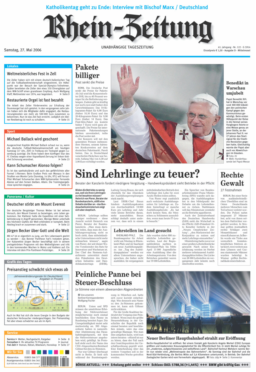 Rhein-Zeitung Kreis Cochem-Zell vom Samstag, 27.05.2006