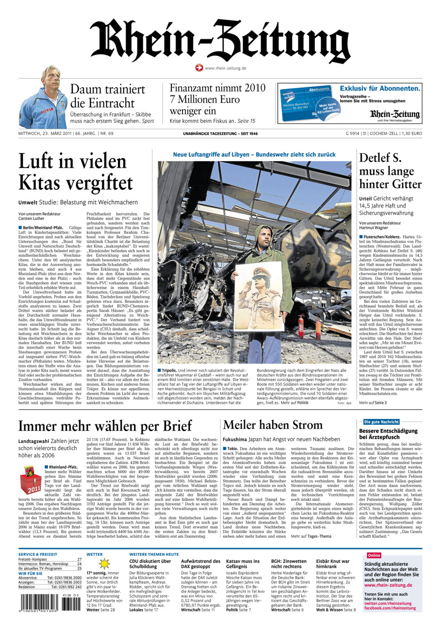 Rhein-Zeitung Kreis Cochem-Zell vom Mittwoch, 23.03.2011
