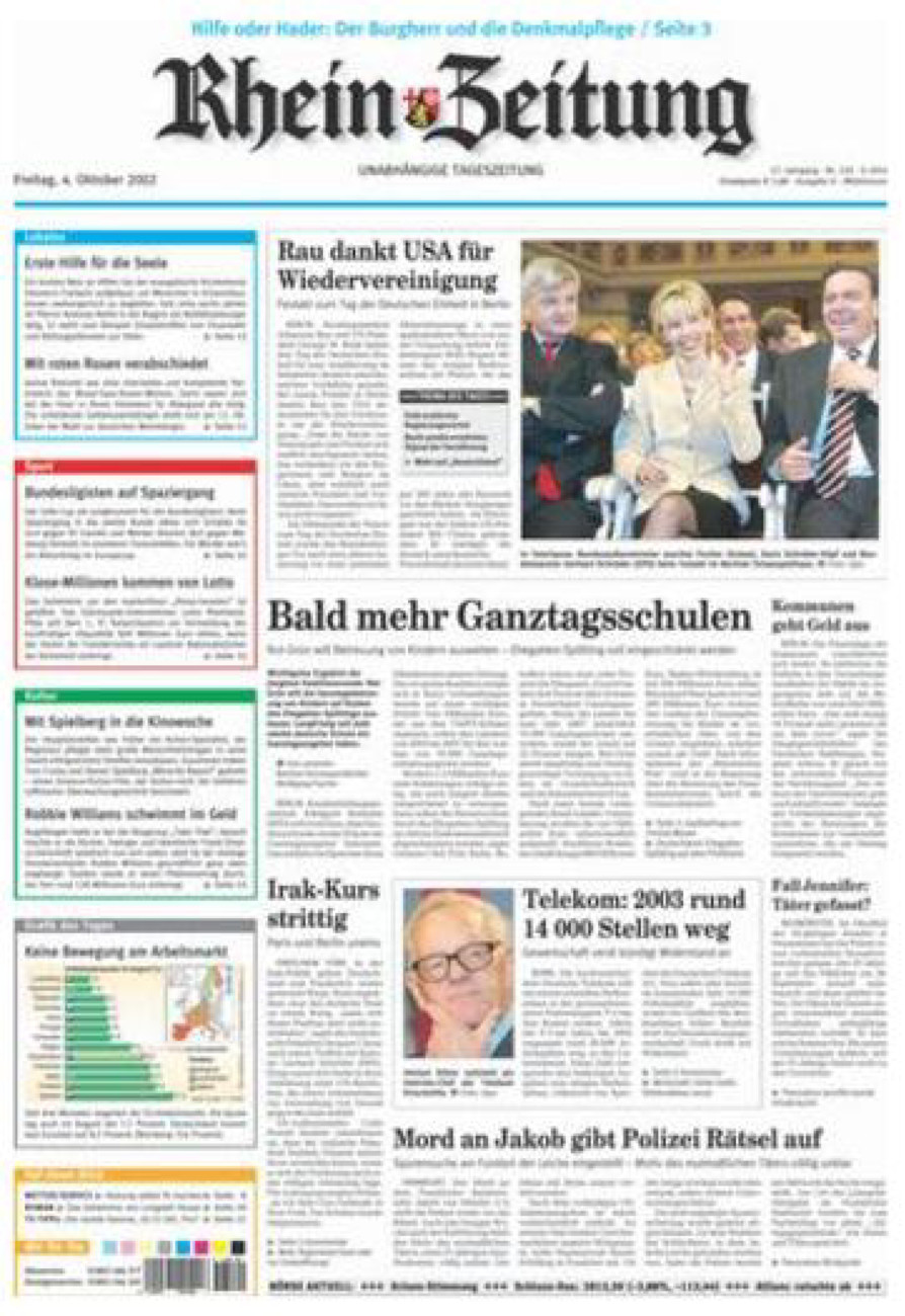 Rhein-Zeitung Kreis Cochem-Zell vom Freitag, 04.10.2002