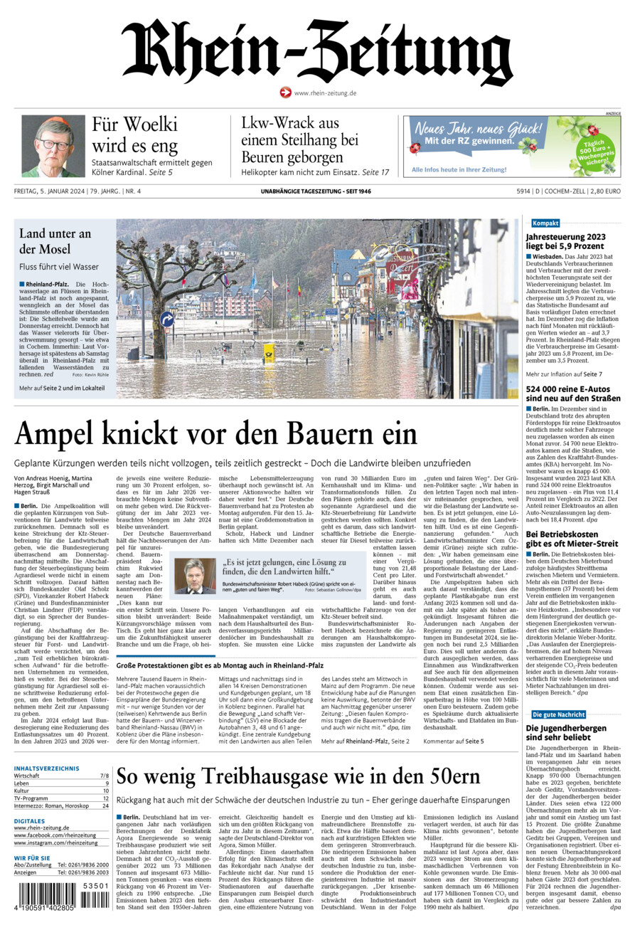 Rhein-Zeitung Kreis Cochem-Zell vom Freitag, 05.01.2024