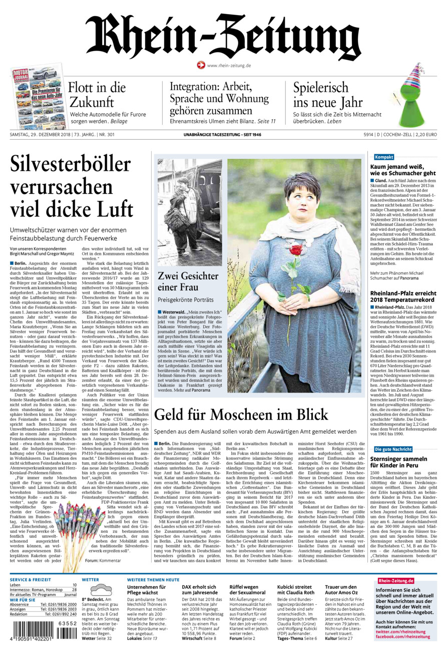 Rhein-Zeitung Kreis Cochem-Zell vom Samstag, 29.12.2018
