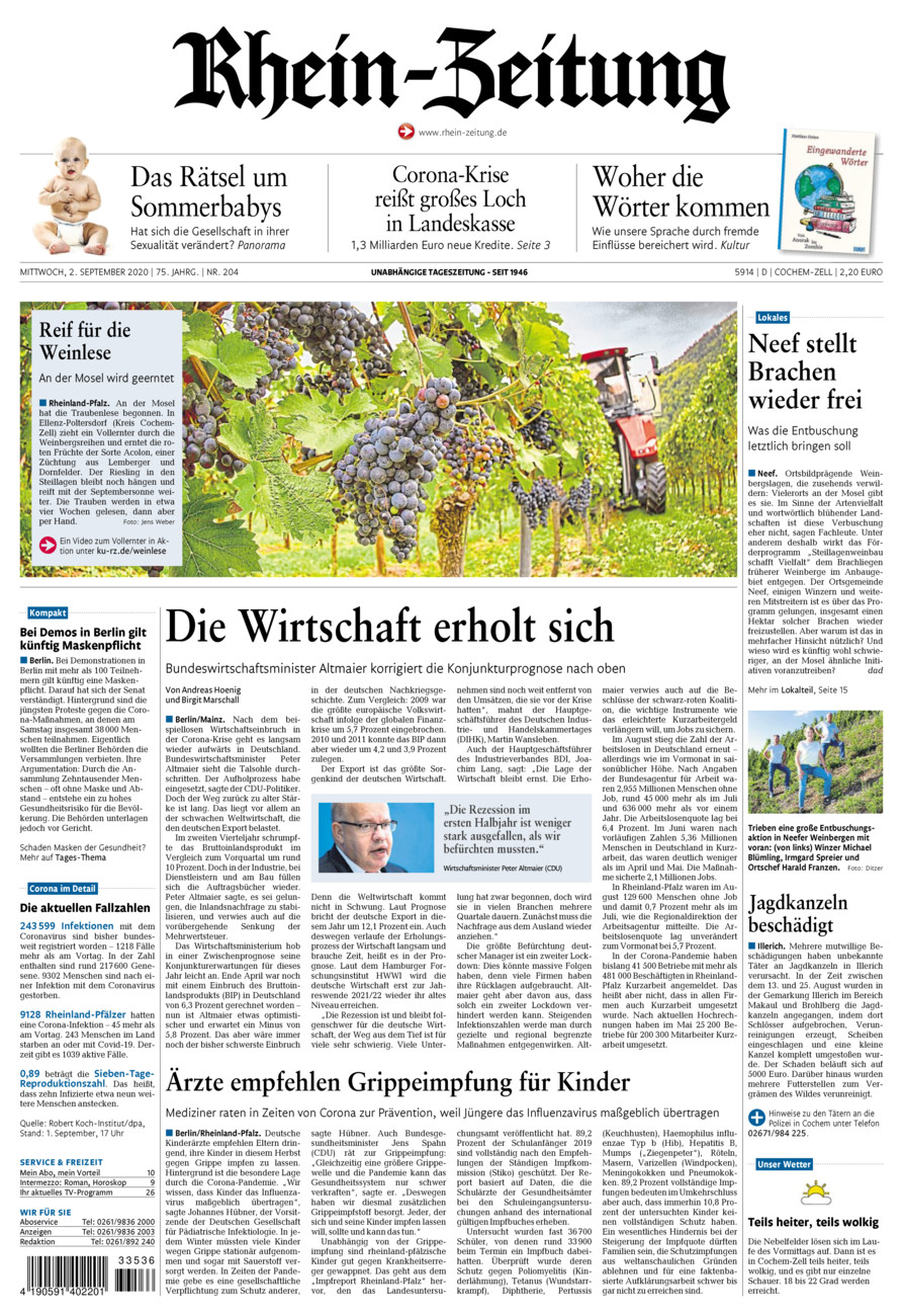 Rhein-Zeitung Kreis Cochem-Zell vom Mittwoch, 02.09.2020