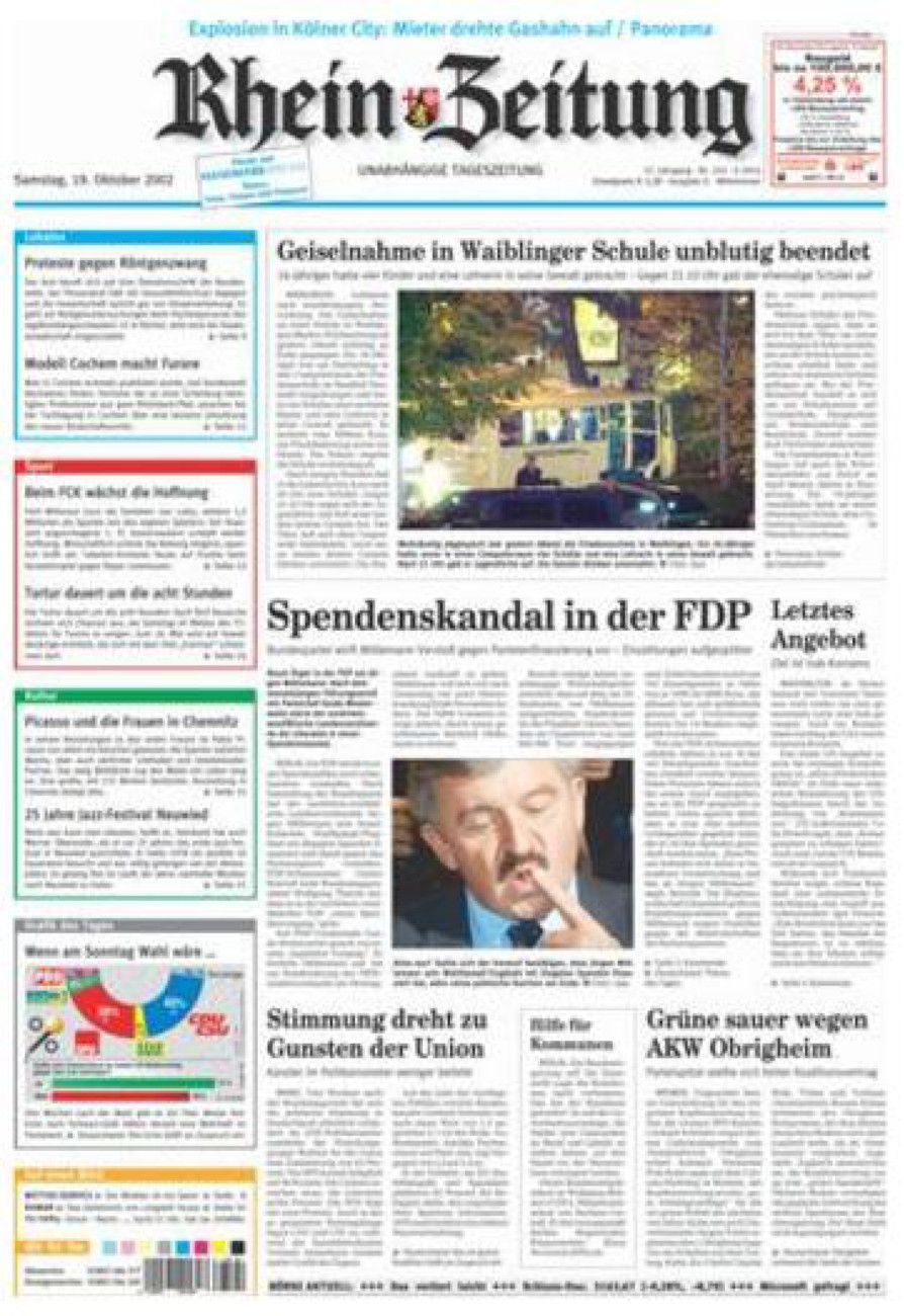 Rhein-Zeitung Kreis Cochem-Zell vom Samstag, 19.10.2002