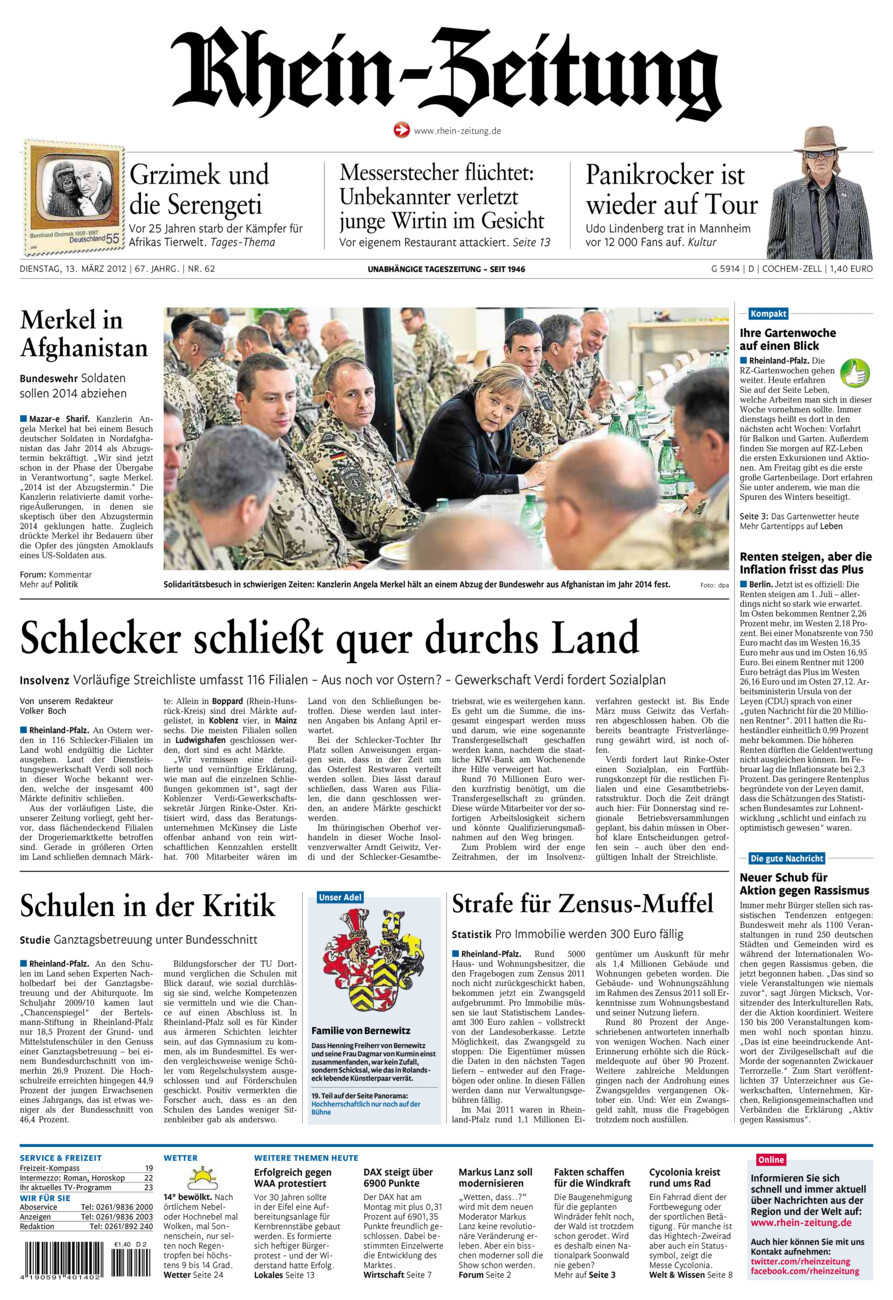 Rhein-Zeitung Kreis Cochem-Zell vom Dienstag, 13.03.2012