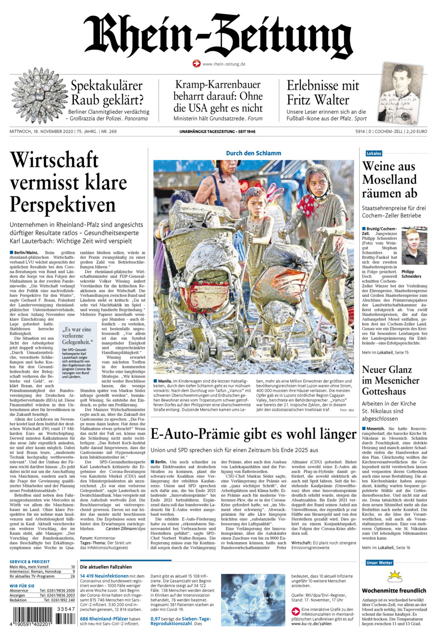 Rhein-Zeitung Kreis Cochem-Zell vom Mittwoch, 18.11.2020