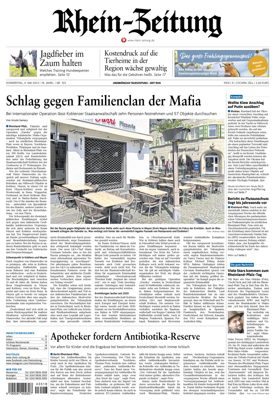 Rhein-Zeitung Kreis Cochem-Zell vom Donnerstag, 04.05.2023