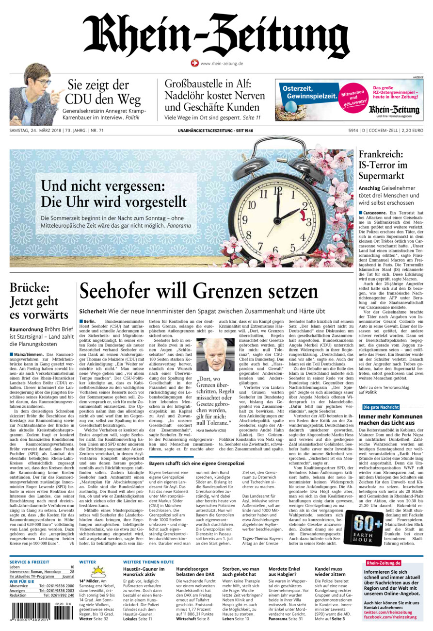 Rhein-Zeitung Kreis Cochem-Zell vom Samstag, 24.03.2018