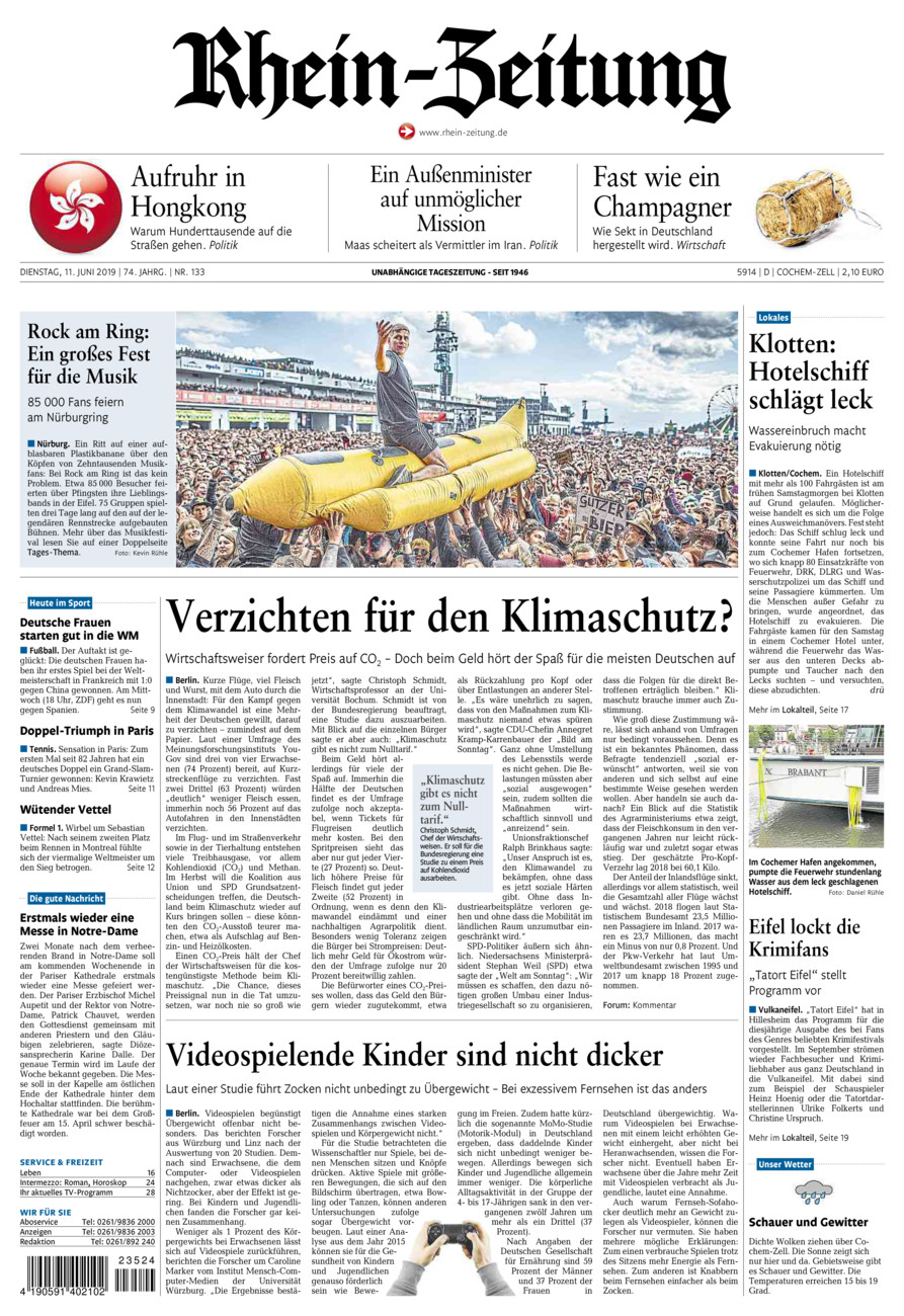 Rhein-Zeitung Kreis Cochem-Zell vom Dienstag, 11.06.2019