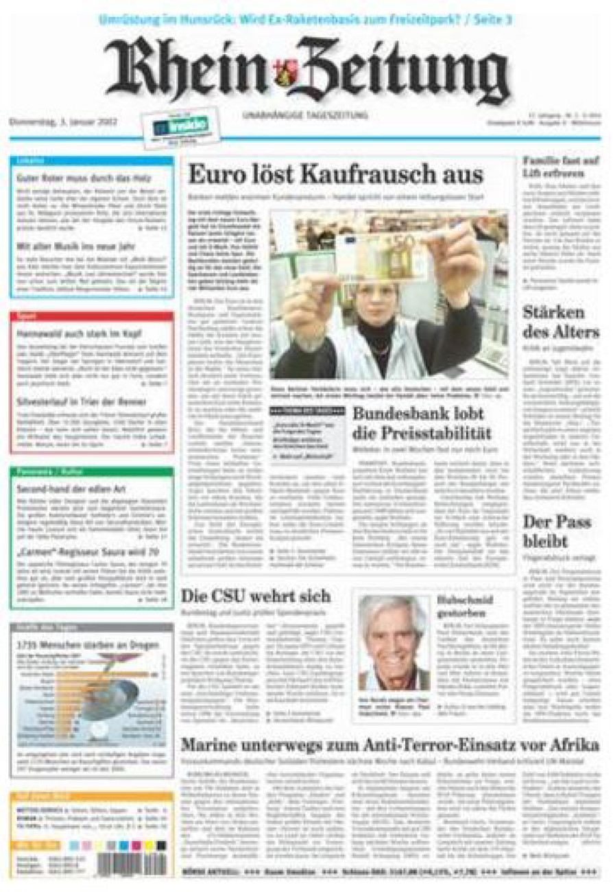 Rhein-Zeitung Kreis Cochem-Zell vom Donnerstag, 03.01.2002