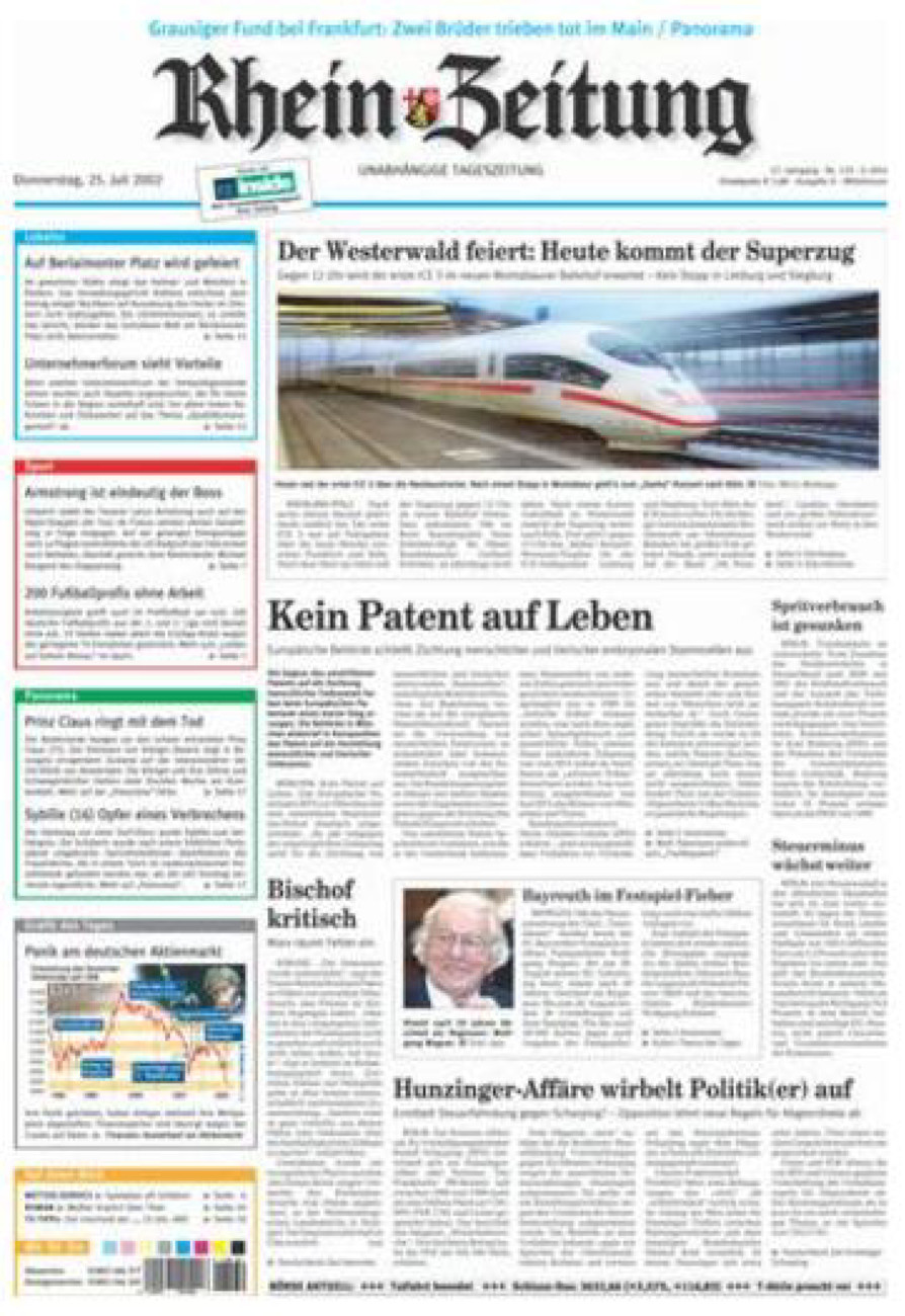 Rhein-Zeitung Kreis Cochem-Zell vom Donnerstag, 25.07.2002