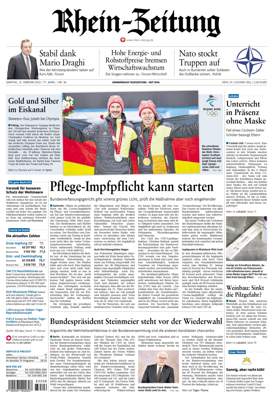 Rhein-Zeitung Kreis Cochem-Zell vom Samstag, 12.02.2022