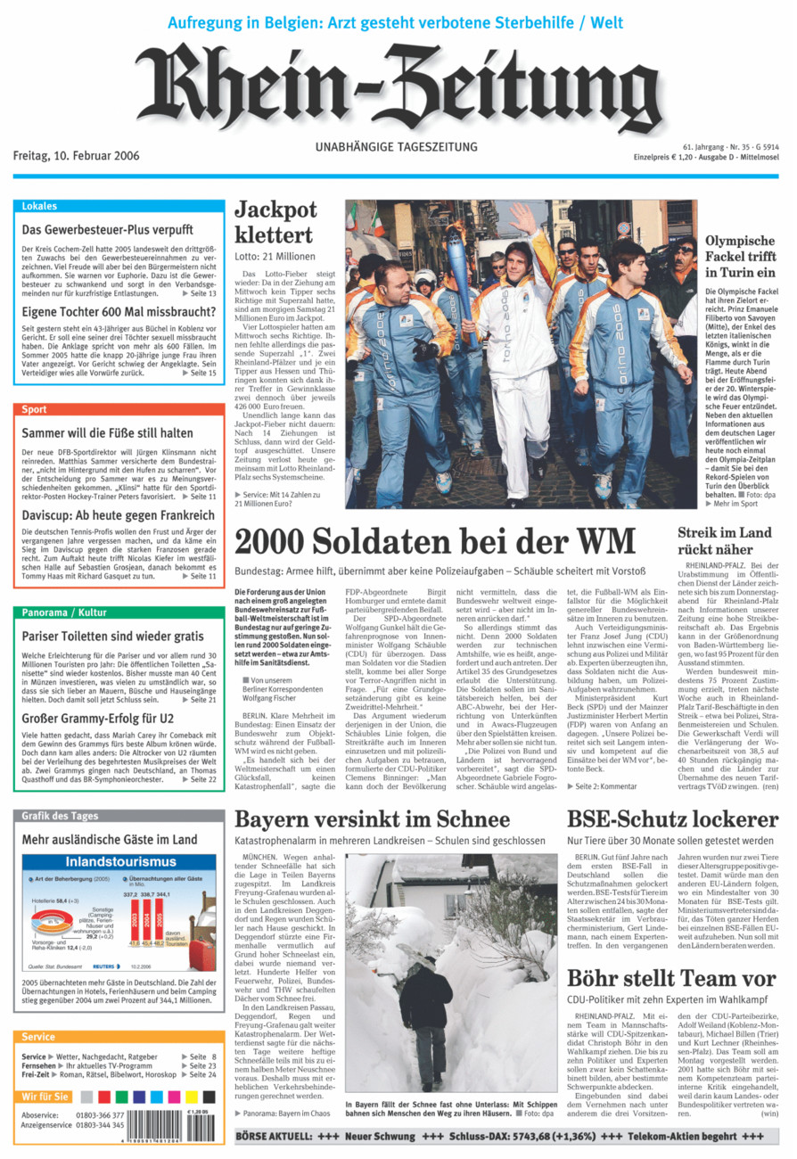 Rhein-Zeitung Kreis Cochem-Zell vom Freitag, 10.02.2006