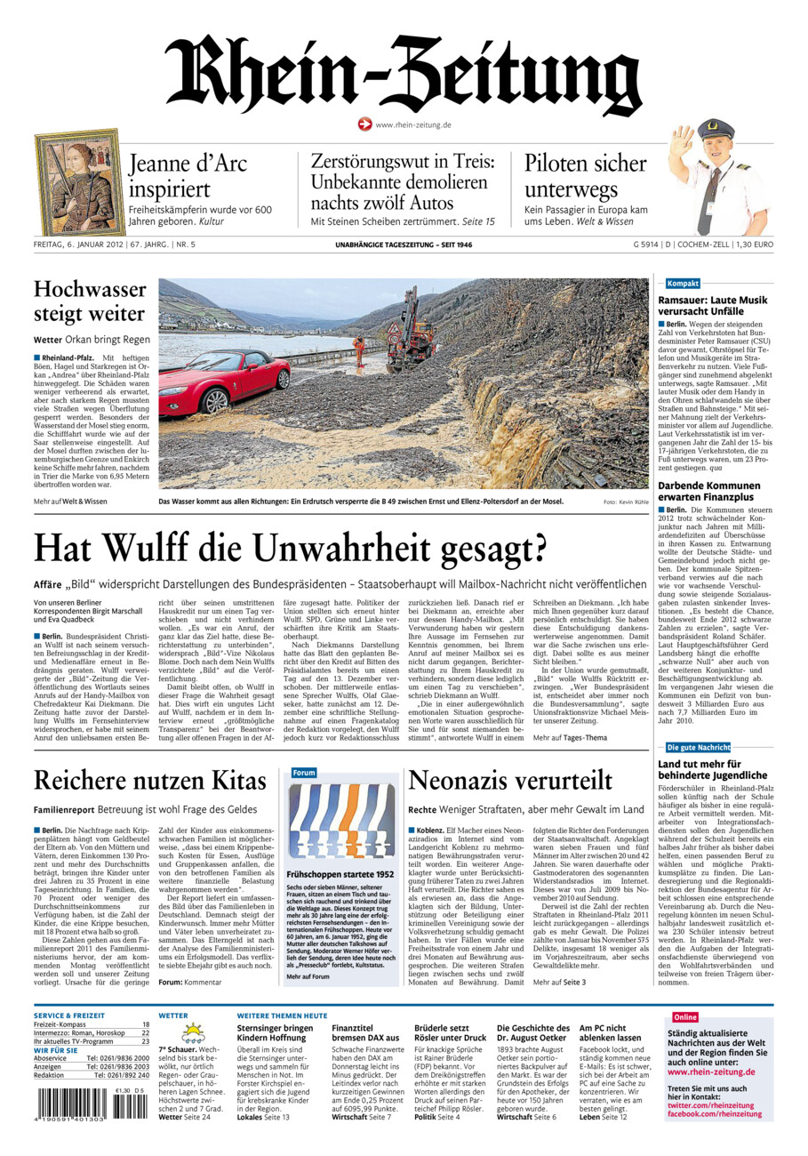 Rhein-Zeitung Kreis Cochem-Zell vom Freitag, 06.01.2012
