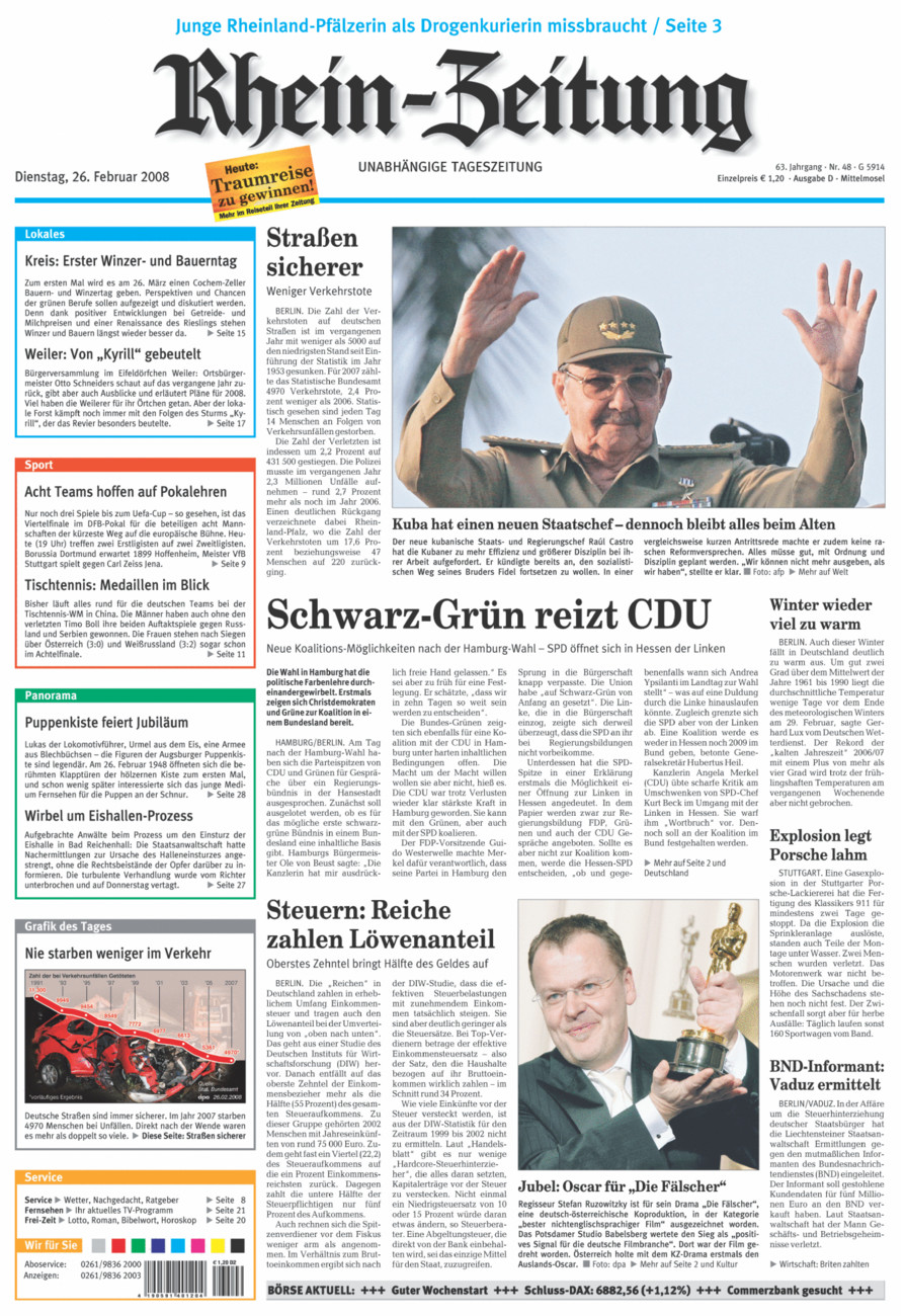 Rhein-Zeitung Kreis Cochem-Zell vom Dienstag, 26.02.2008