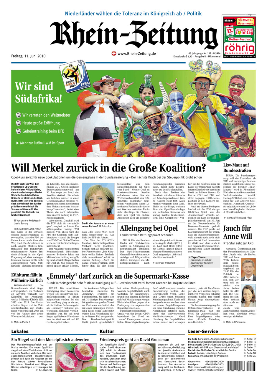 Rhein-Zeitung Kreis Cochem-Zell vom Freitag, 11.06.2010