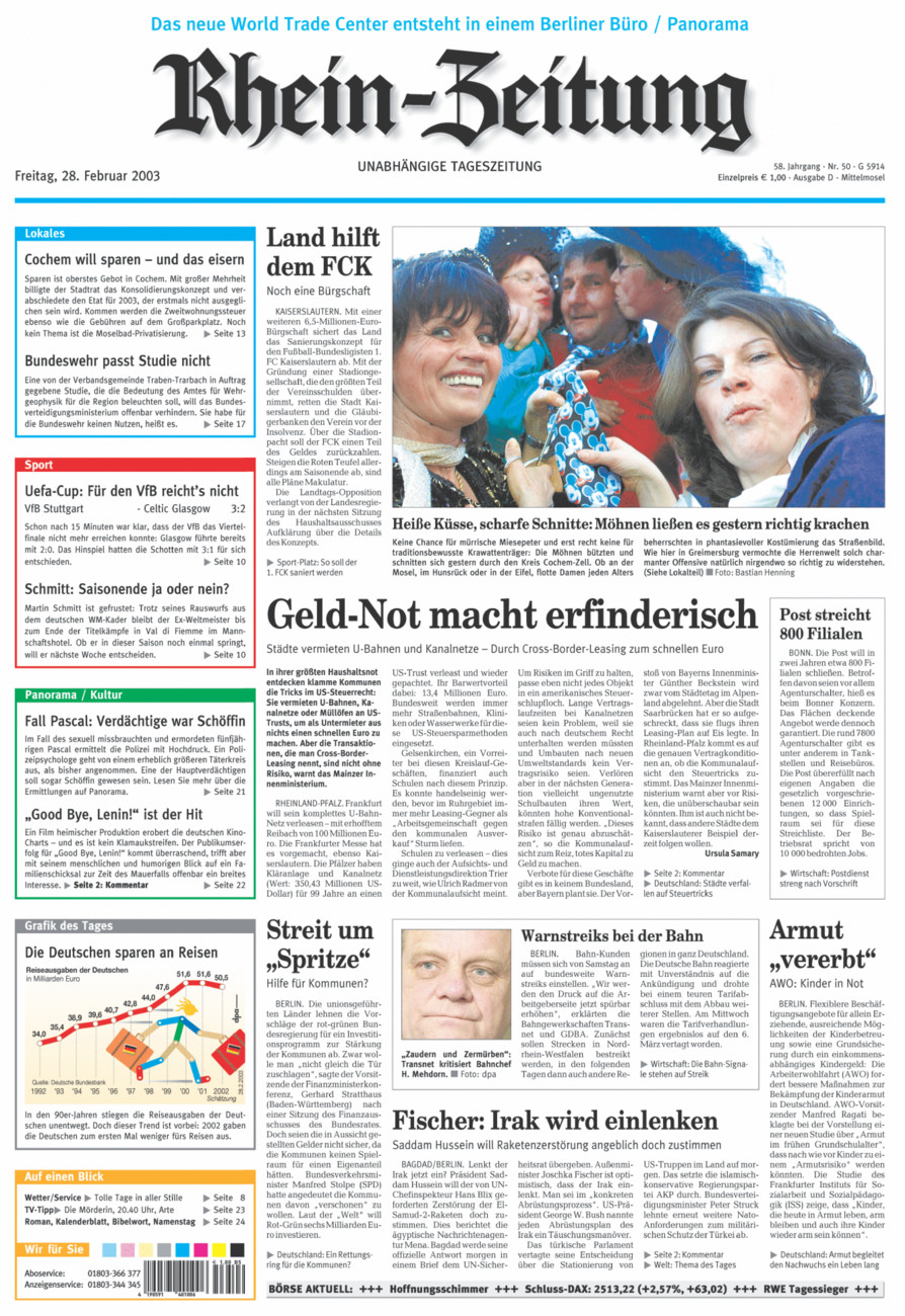 Rhein-Zeitung Kreis Cochem-Zell vom Freitag, 28.02.2003