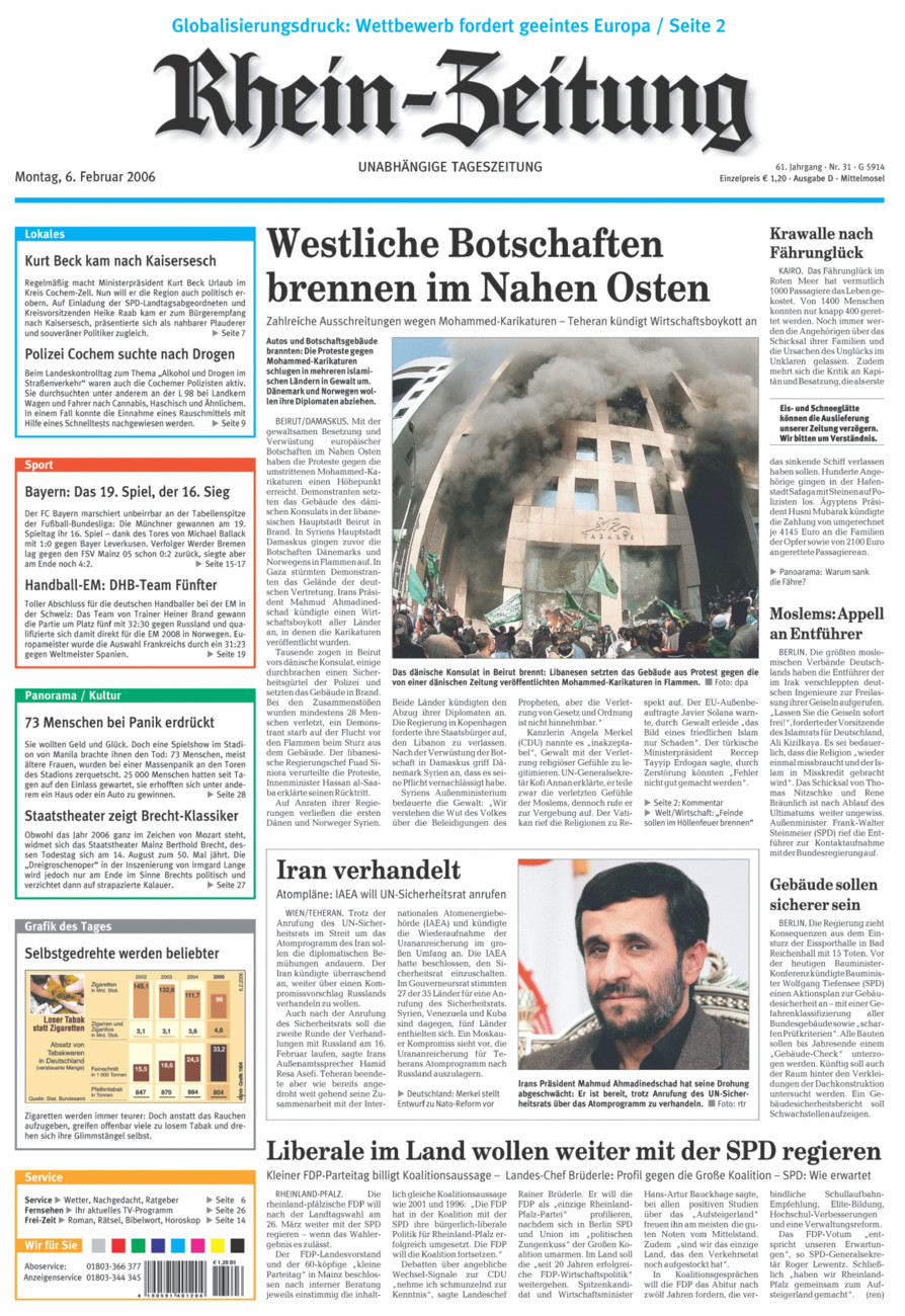 Rhein-Zeitung Kreis Cochem-Zell vom Montag, 06.02.2006