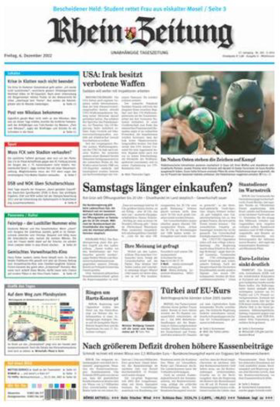 Rhein-Zeitung Kreis Cochem-Zell vom Freitag, 06.12.2002