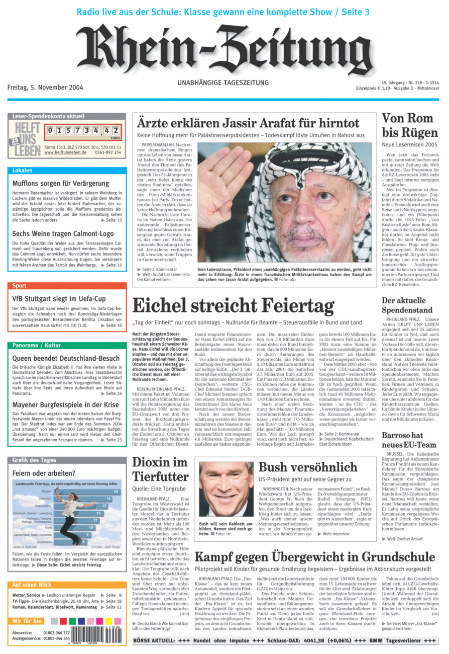 Rhein-Zeitung Kreis Cochem-Zell vom Freitag, 05.11.2004