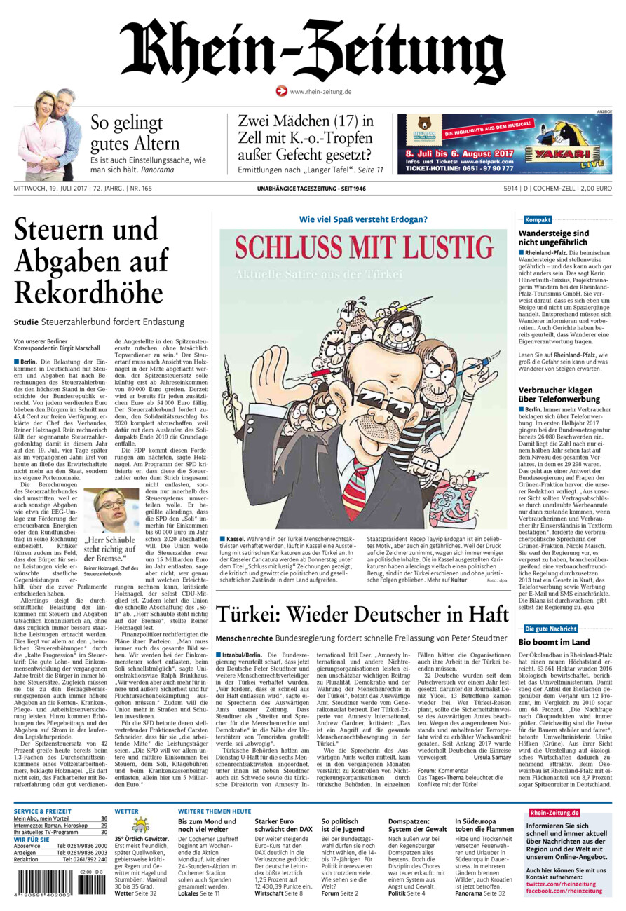Rhein-Zeitung Kreis Cochem-Zell vom Mittwoch, 19.07.2017