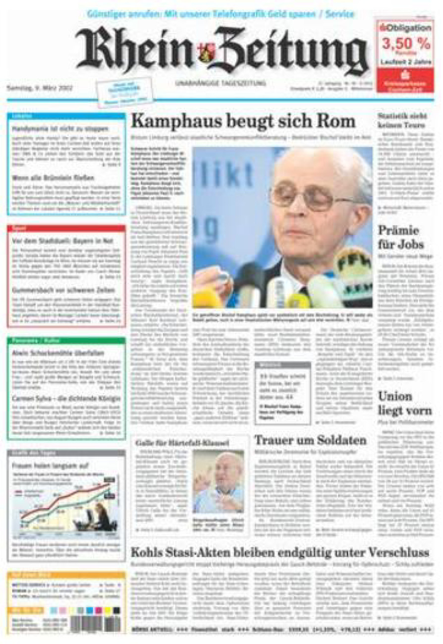 Rhein-Zeitung Kreis Cochem-Zell vom Samstag, 09.03.2002