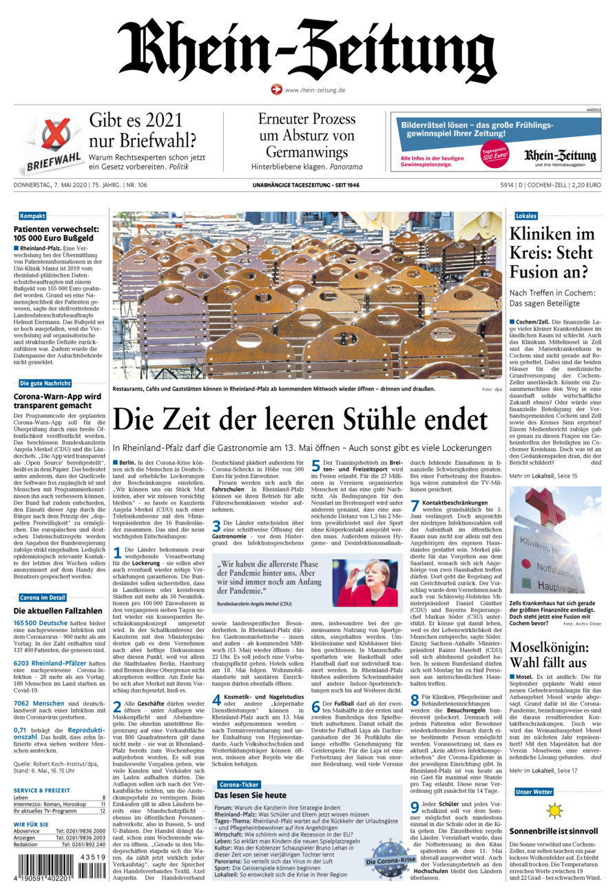 Rhein-Zeitung Kreis Cochem-Zell vom Donnerstag, 07.05.2020
