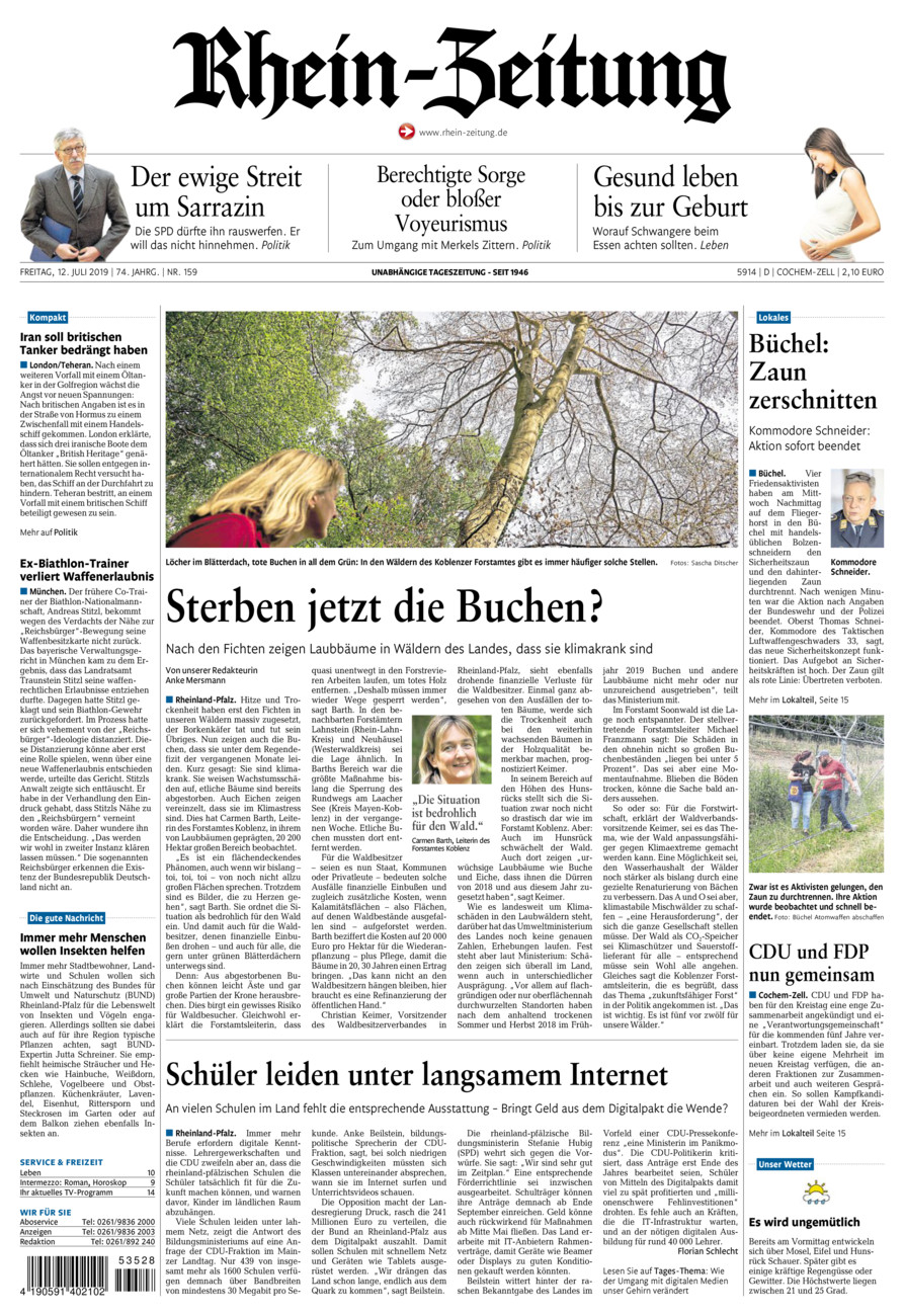 Rhein-Zeitung Kreis Cochem-Zell vom Freitag, 12.07.2019