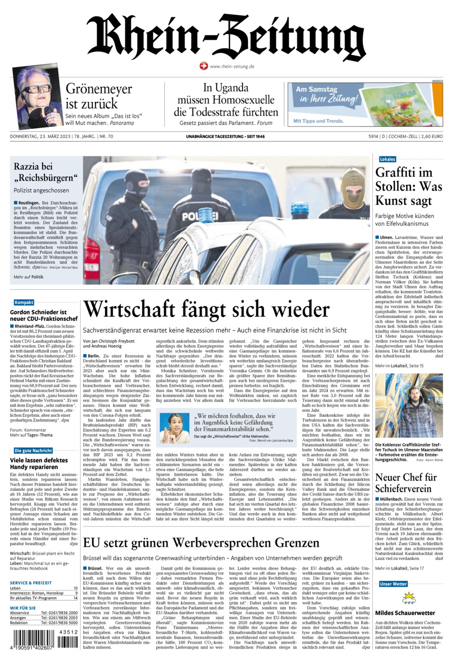 Rhein-Zeitung Kreis Cochem-Zell vom Donnerstag, 23.03.2023