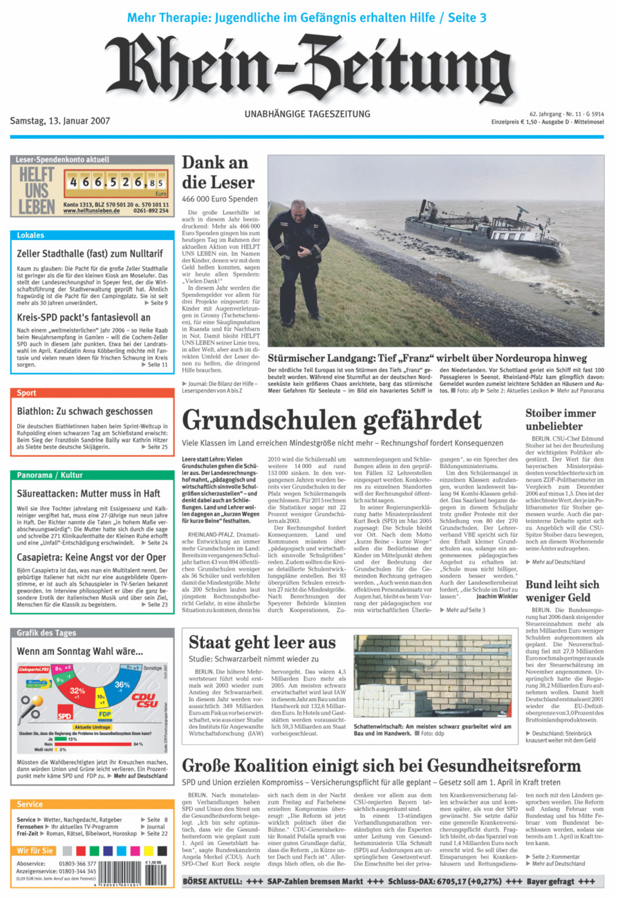 Rhein-Zeitung Kreis Cochem-Zell vom Samstag, 13.01.2007