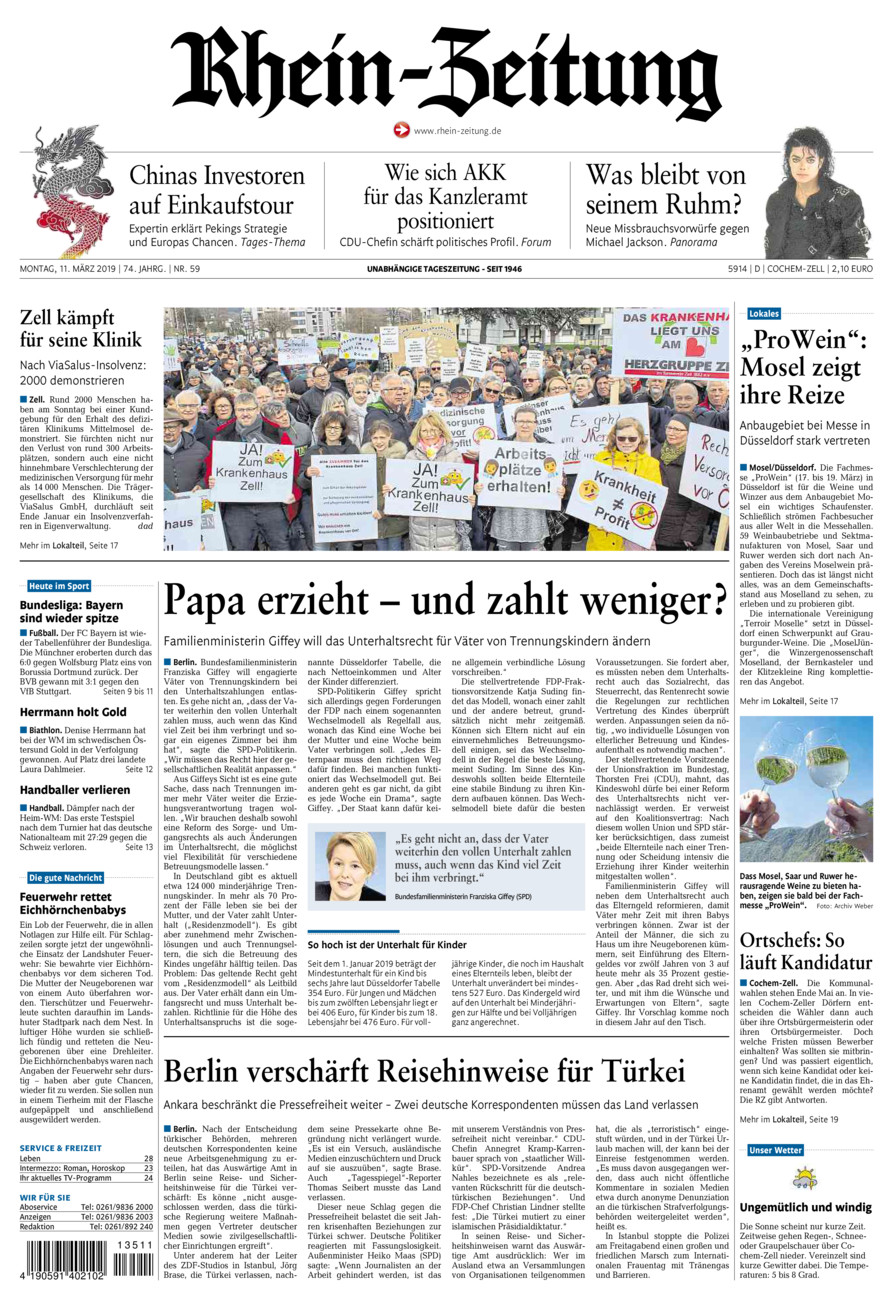 Rhein-Zeitung Kreis Cochem-Zell vom Montag, 11.03.2019