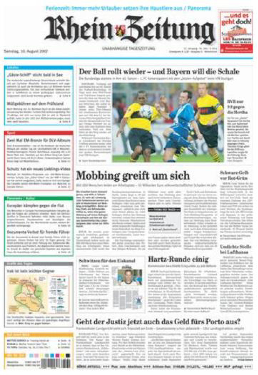 Rhein-Zeitung Kreis Cochem-Zell vom Samstag, 10.08.2002