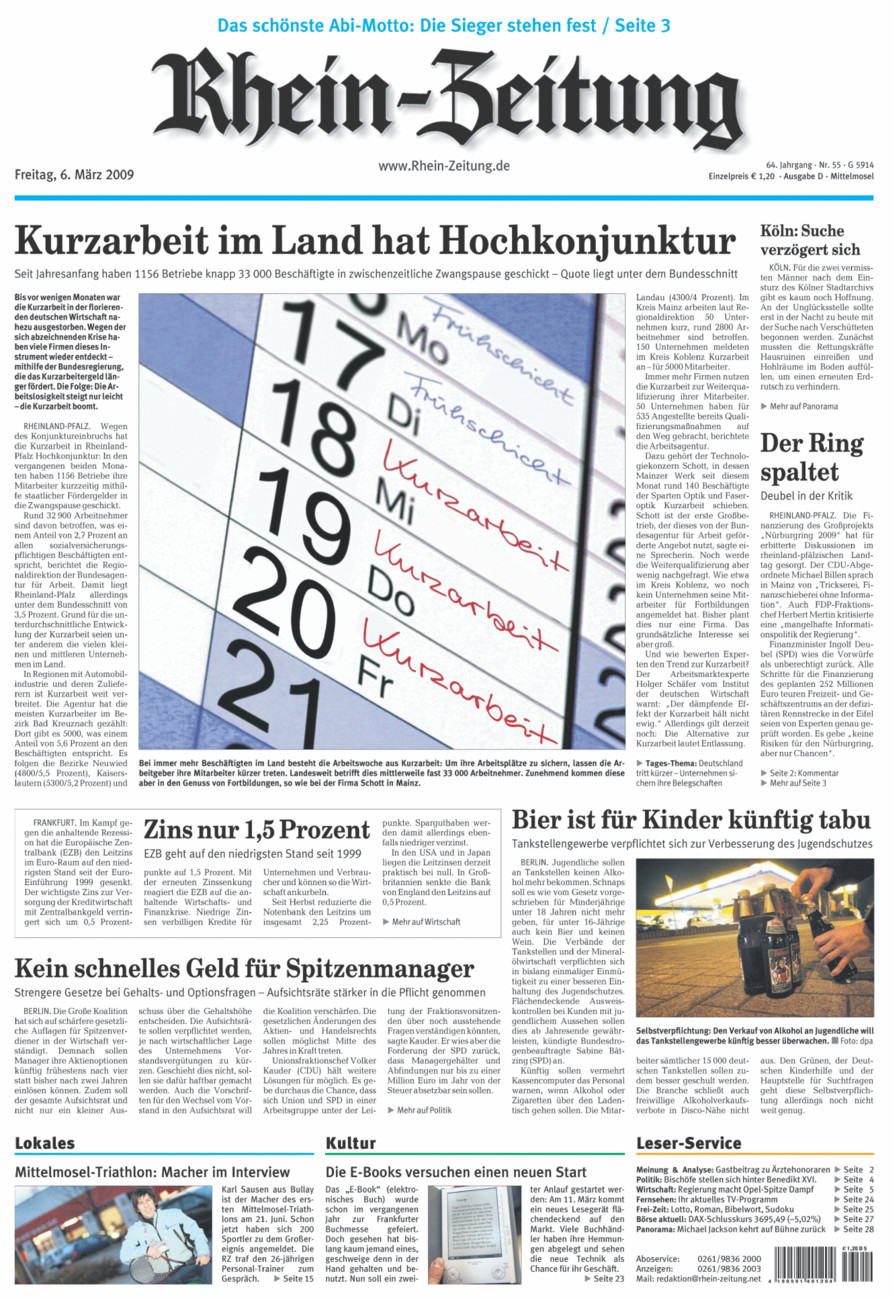 Rhein-Zeitung Kreis Cochem-Zell vom Freitag, 06.03.2009