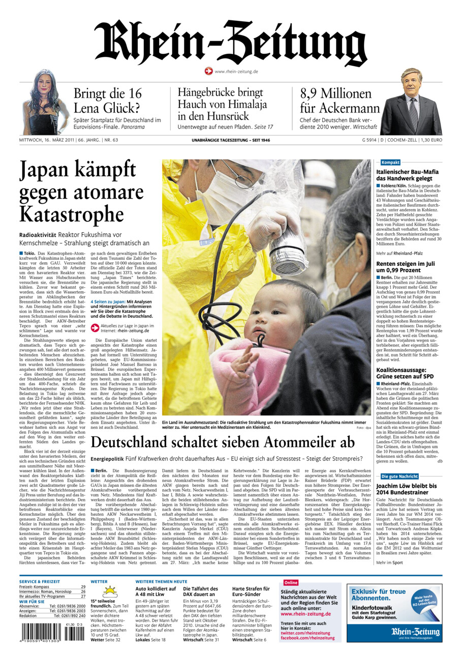 Rhein-Zeitung Kreis Cochem-Zell vom Mittwoch, 16.03.2011