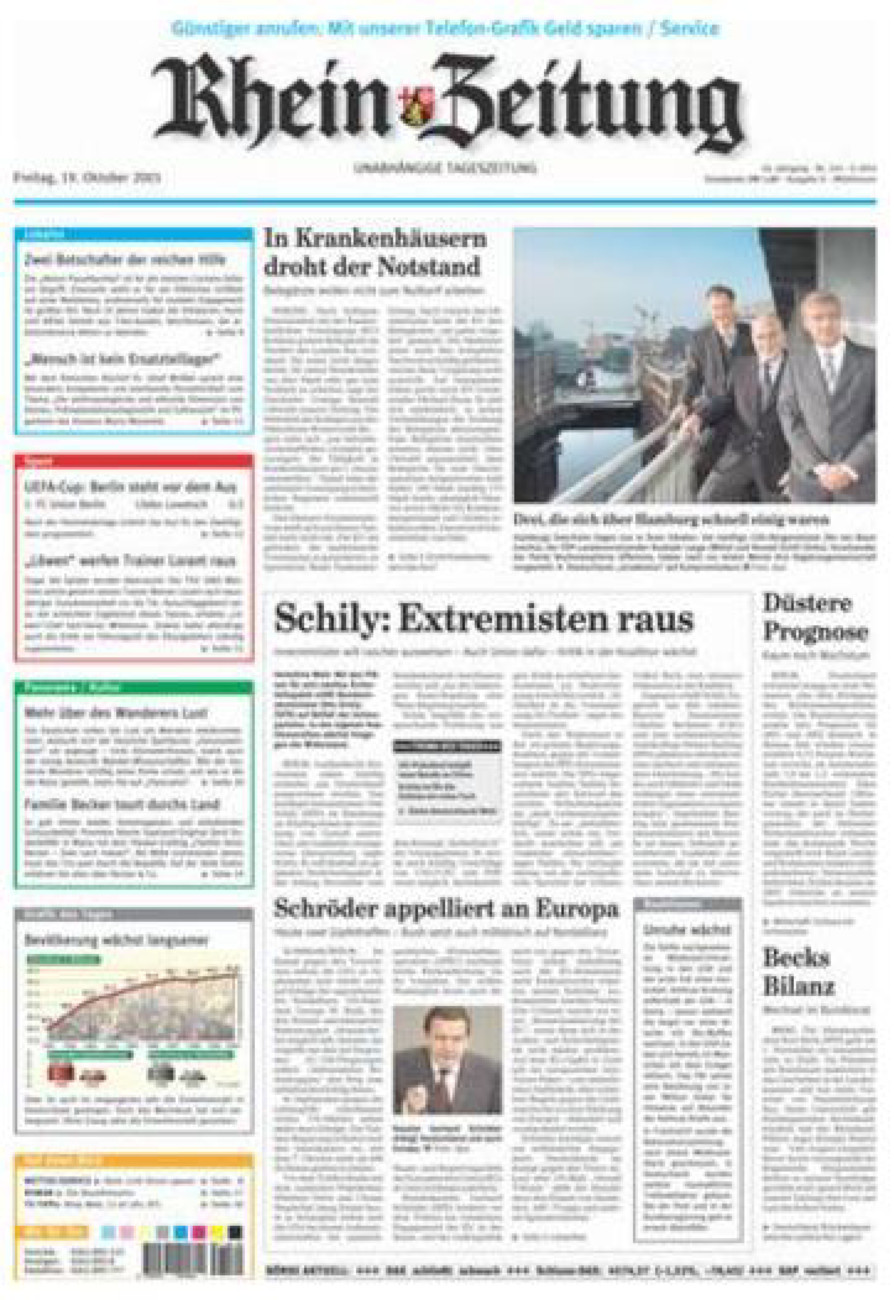 Rhein-Zeitung Kreis Cochem-Zell vom Freitag, 19.10.2001