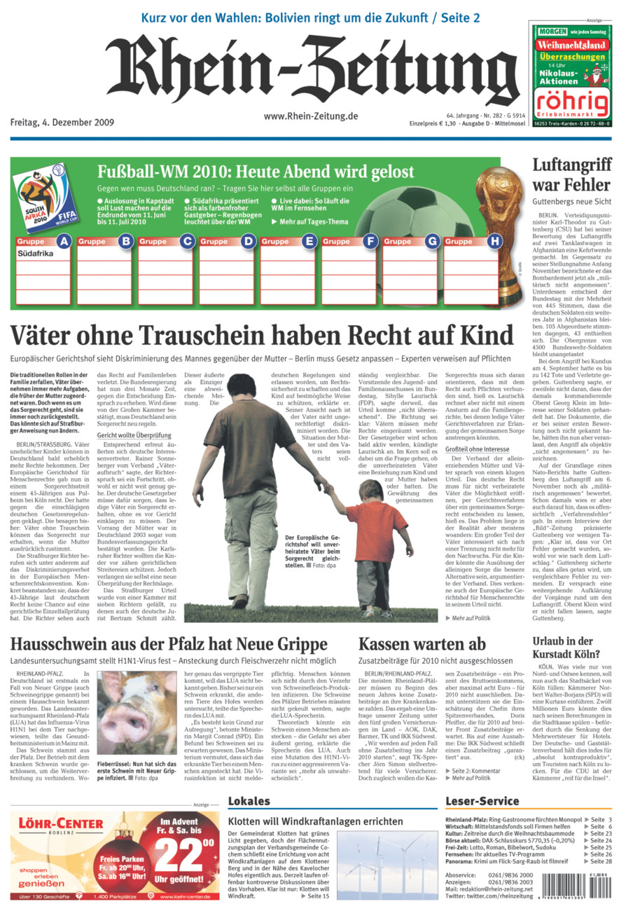 Rhein-Zeitung Kreis Cochem-Zell vom Freitag, 04.12.2009