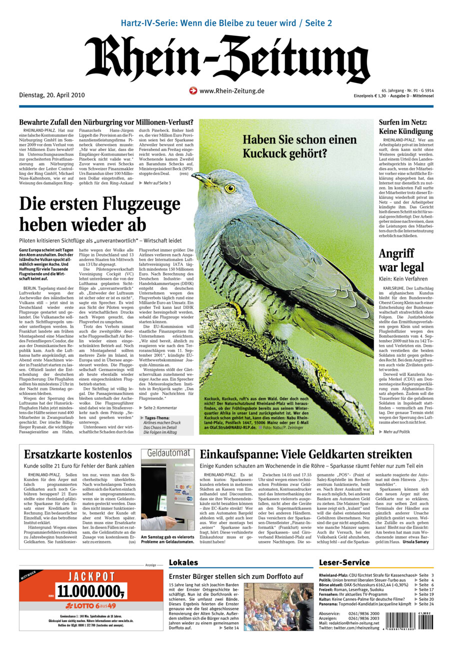 Rhein-Zeitung Kreis Cochem-Zell vom Dienstag, 20.04.2010