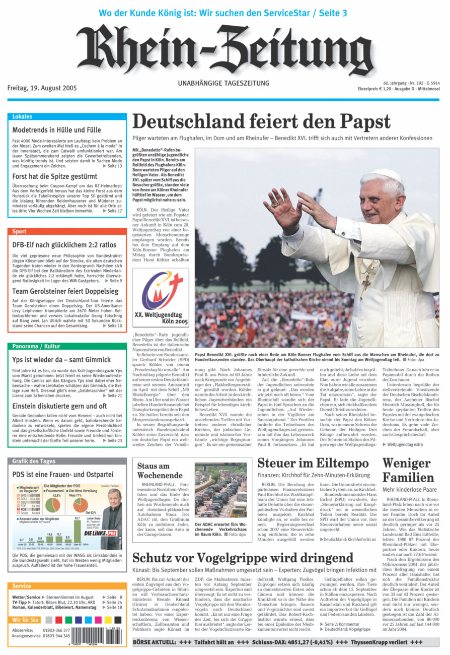 Rhein-Zeitung Kreis Cochem-Zell vom Freitag, 19.08.2005