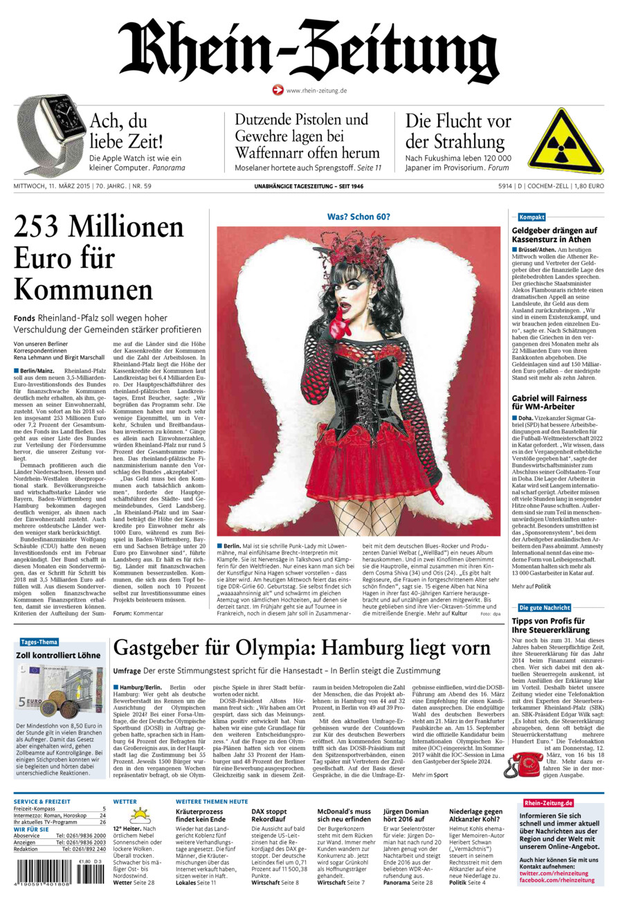Rhein-Zeitung Kreis Cochem-Zell vom Mittwoch, 11.03.2015