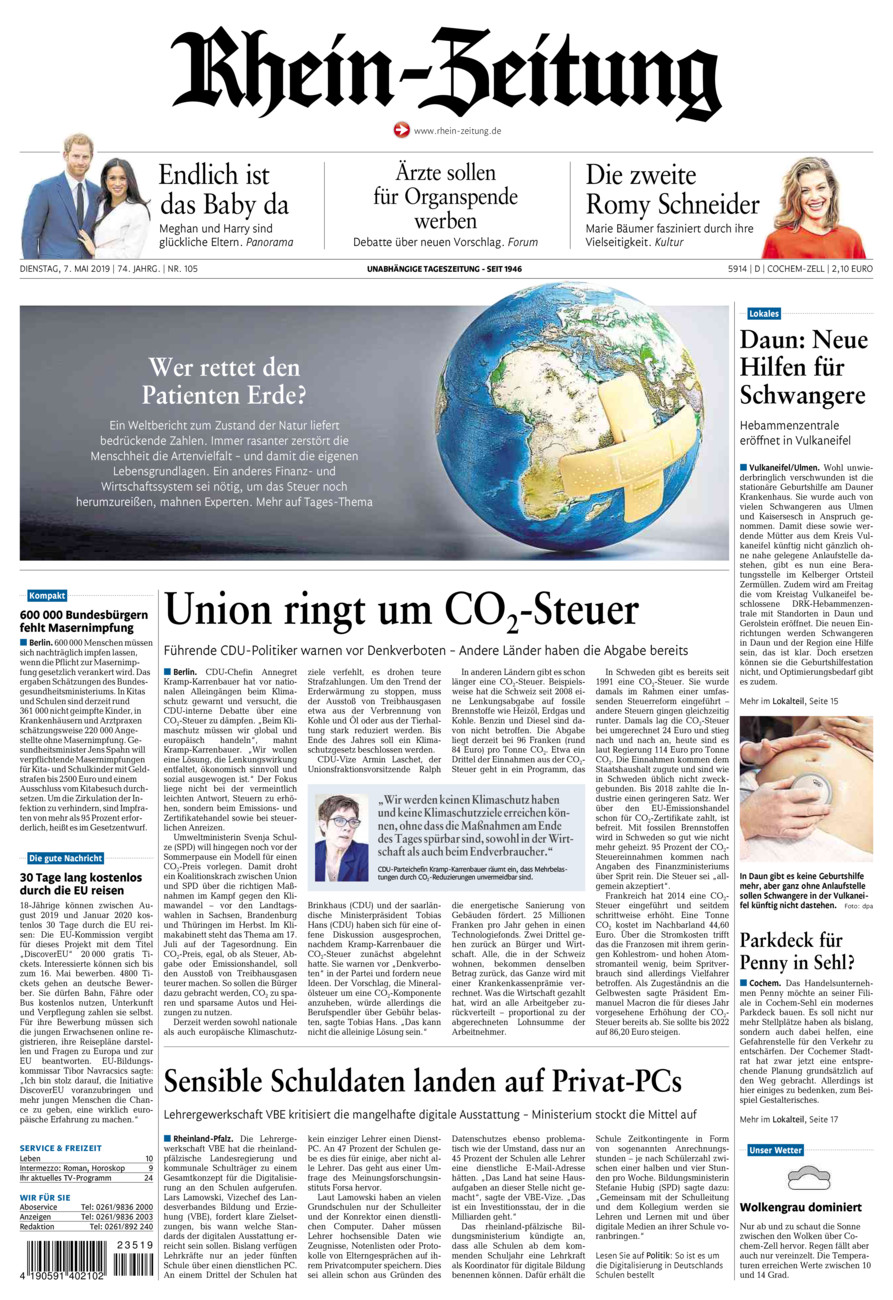 Rhein-Zeitung Kreis Cochem-Zell vom Dienstag, 07.05.2019