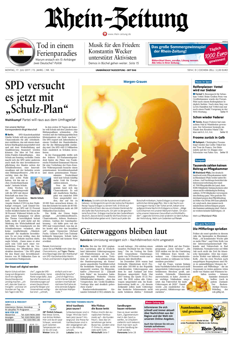 Rhein-Zeitung Kreis Cochem-Zell vom Montag, 17.07.2017