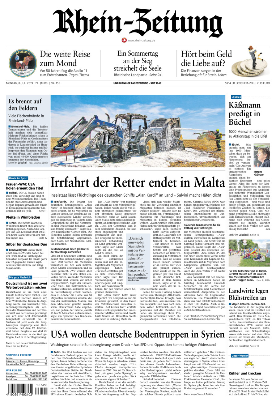Rhein-Zeitung Kreis Cochem-Zell vom Montag, 08.07.2019