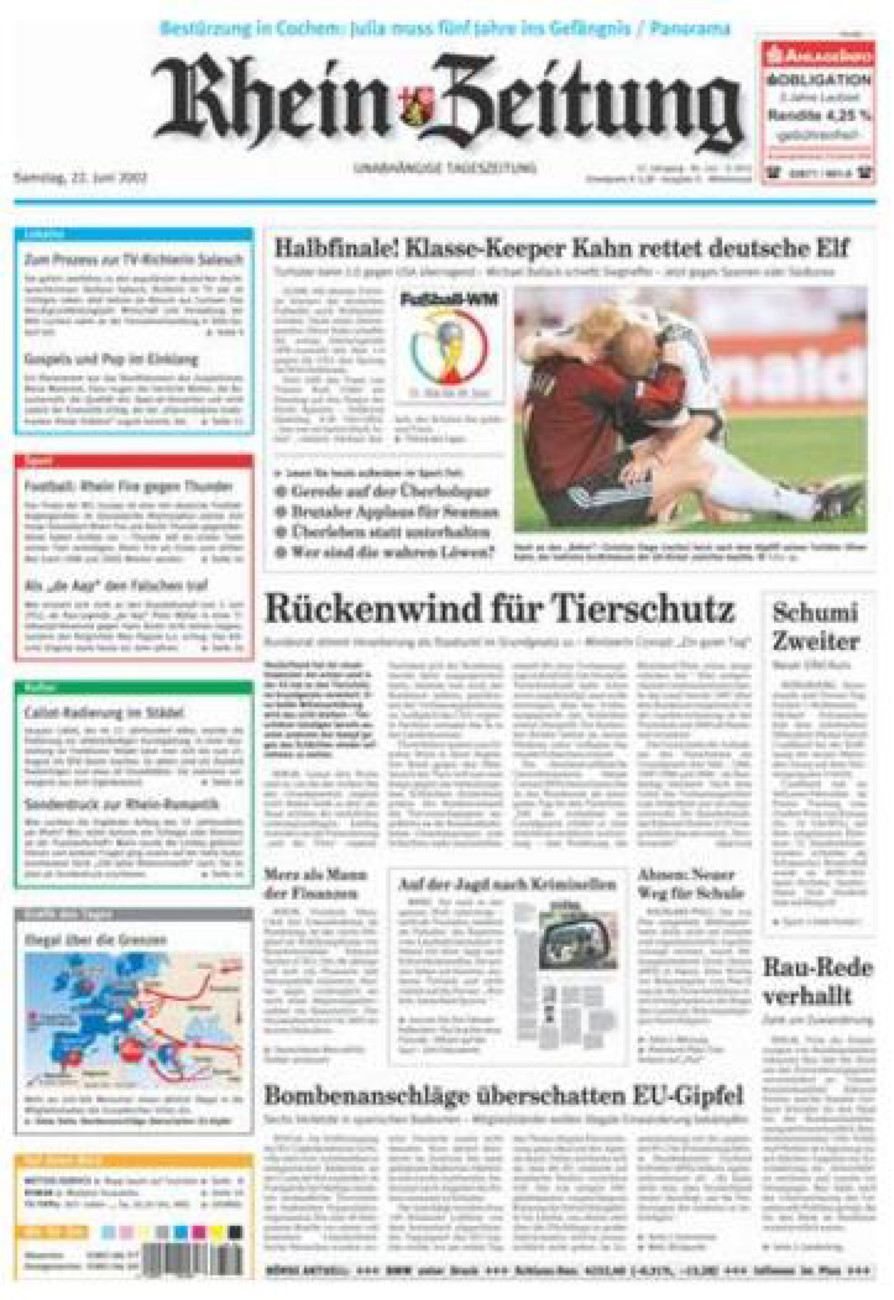 Rhein-Zeitung Kreis Cochem-Zell vom Samstag, 22.06.2002