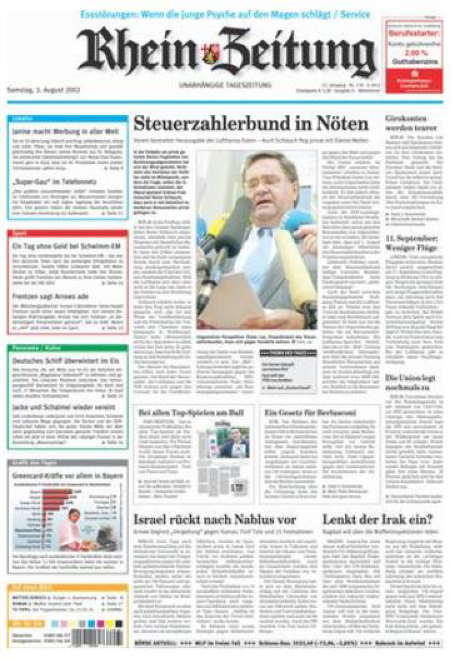 Rhein-Zeitung Kreis Cochem-Zell vom Samstag, 03.08.2002