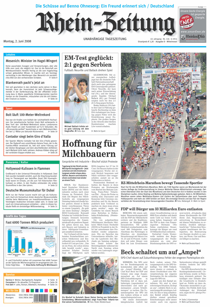 Rhein-Zeitung Kreis Cochem-Zell vom Montag, 02.06.2008