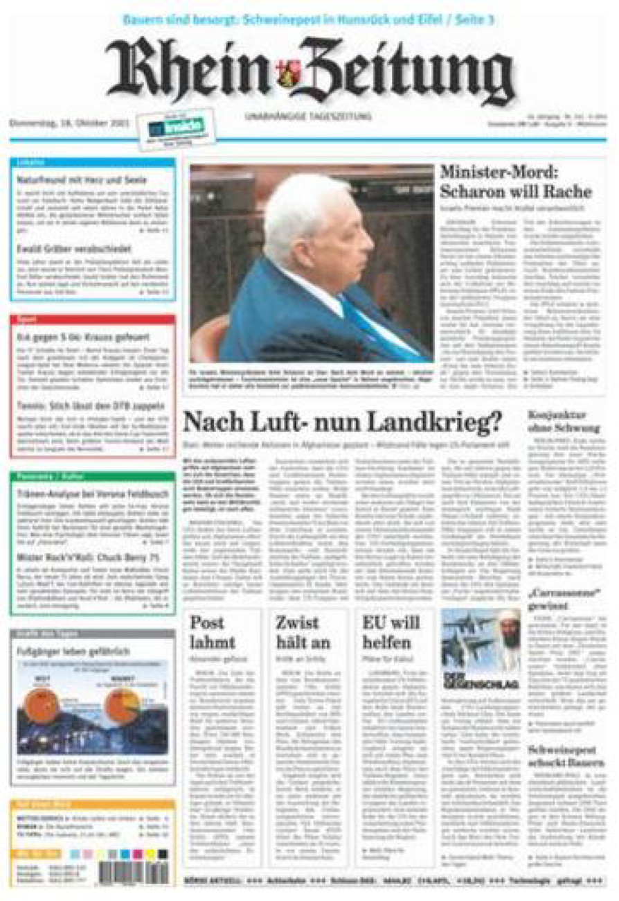 Rhein-Zeitung Kreis Cochem-Zell vom Donnerstag, 18.10.2001