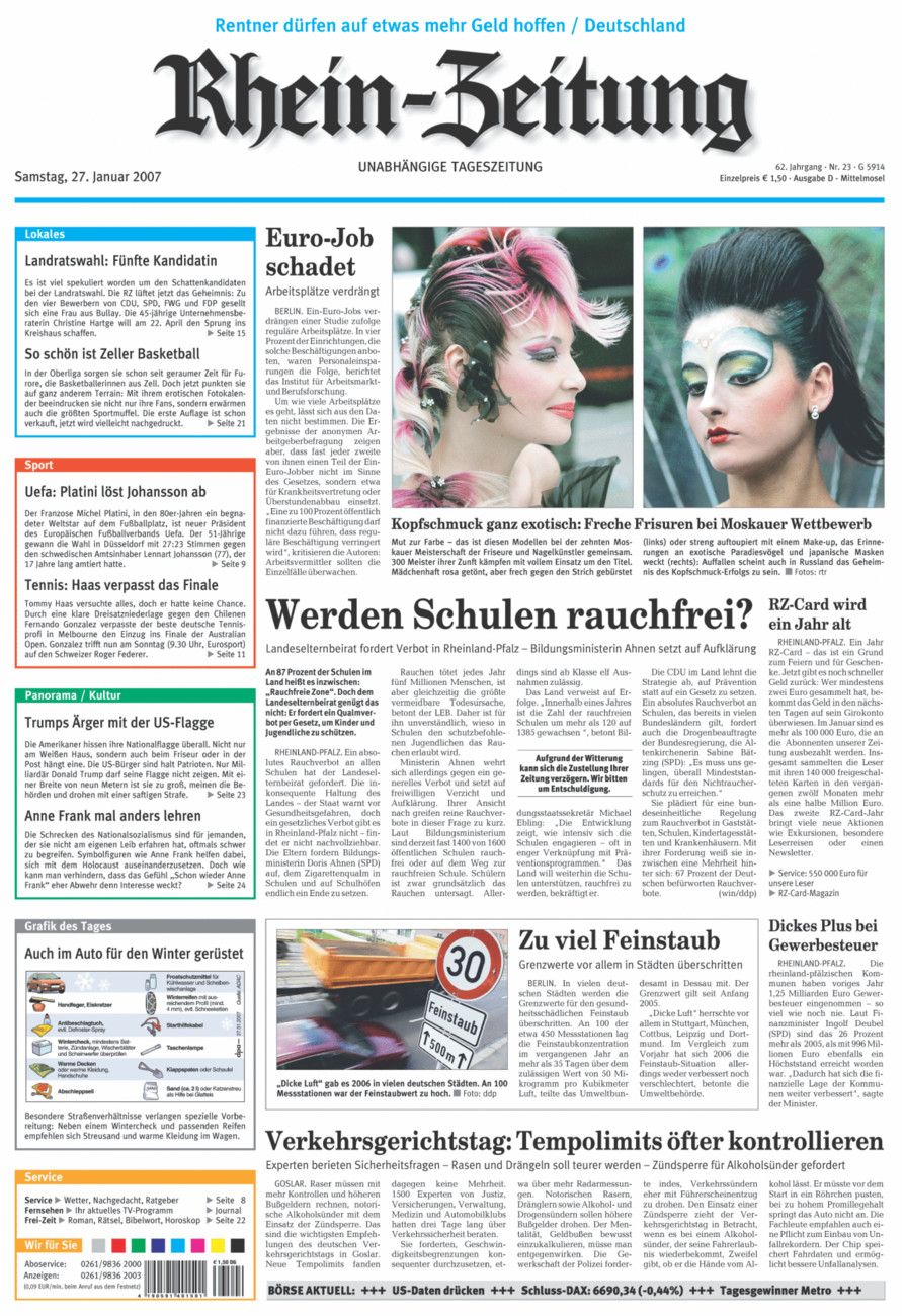 Rhein-Zeitung Kreis Cochem-Zell vom Samstag, 27.01.2007