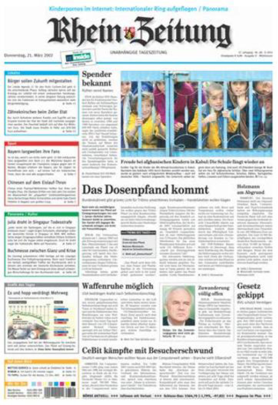 Rhein-Zeitung Kreis Cochem-Zell vom Donnerstag, 21.03.2002